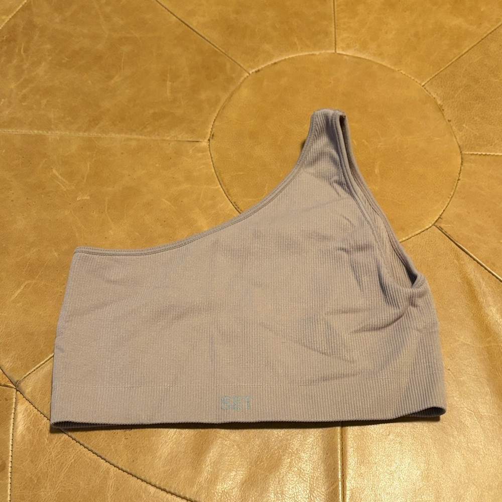 Set Active One-Shoulder Ribbed sports bra
